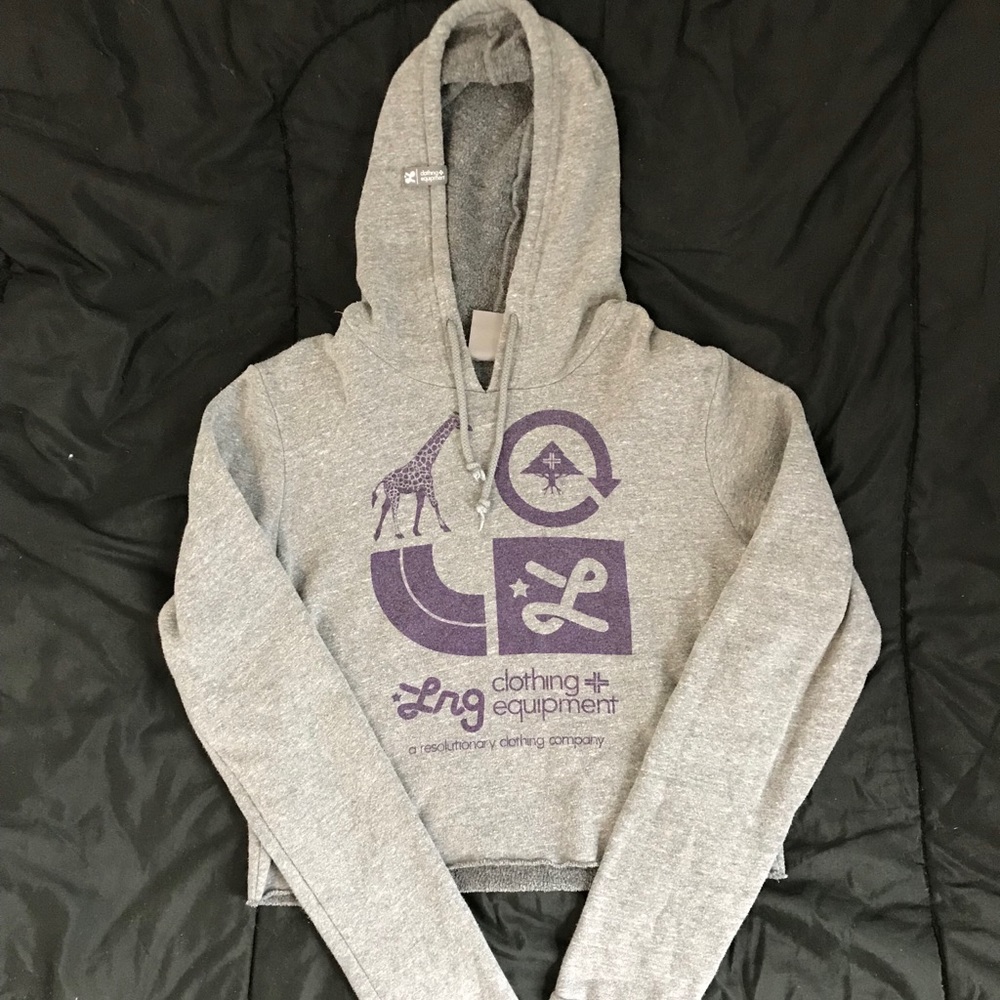 grey cropped hoodie